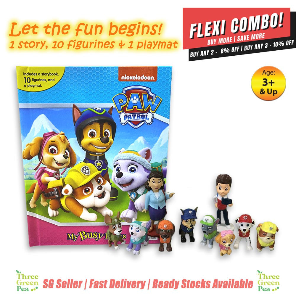 Book　Busy　Patrol　Girls　Story　10　Figurines,　Playmat　and　Bo　My　Paw