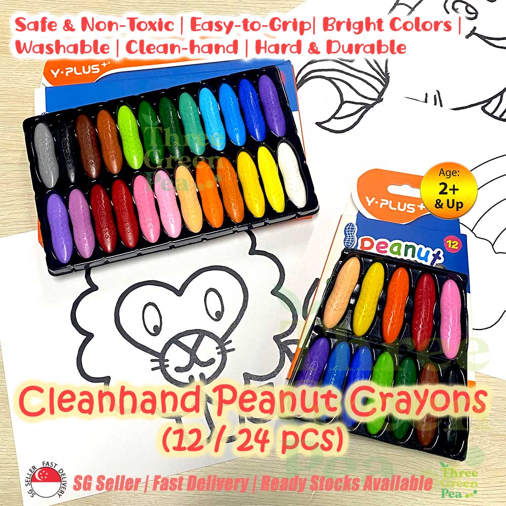  ikasus 12 Colors Peanut Crayons Coloring Set,Non