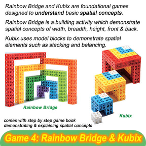 Building Blocks with 5-in-1 Games for Age 5-7 year old | Tangram / Katamino / 3D Pyramid / Rainbow Bridge & Cubix / Creative Modelling | Great for Children Brain Stimulation