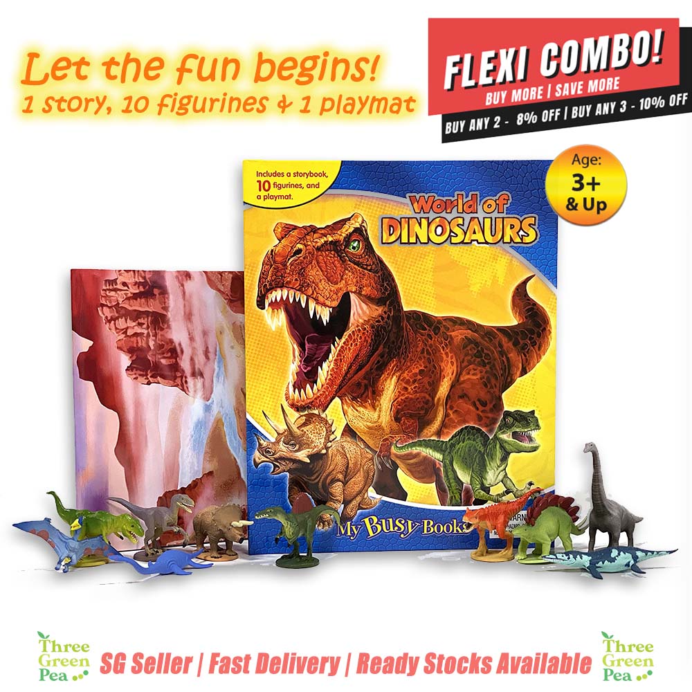 My Busy Book - Dinosaurs | 10 Figurines, 1 Playmat and 1 Story Board Book | Great Gift Ideas for Children