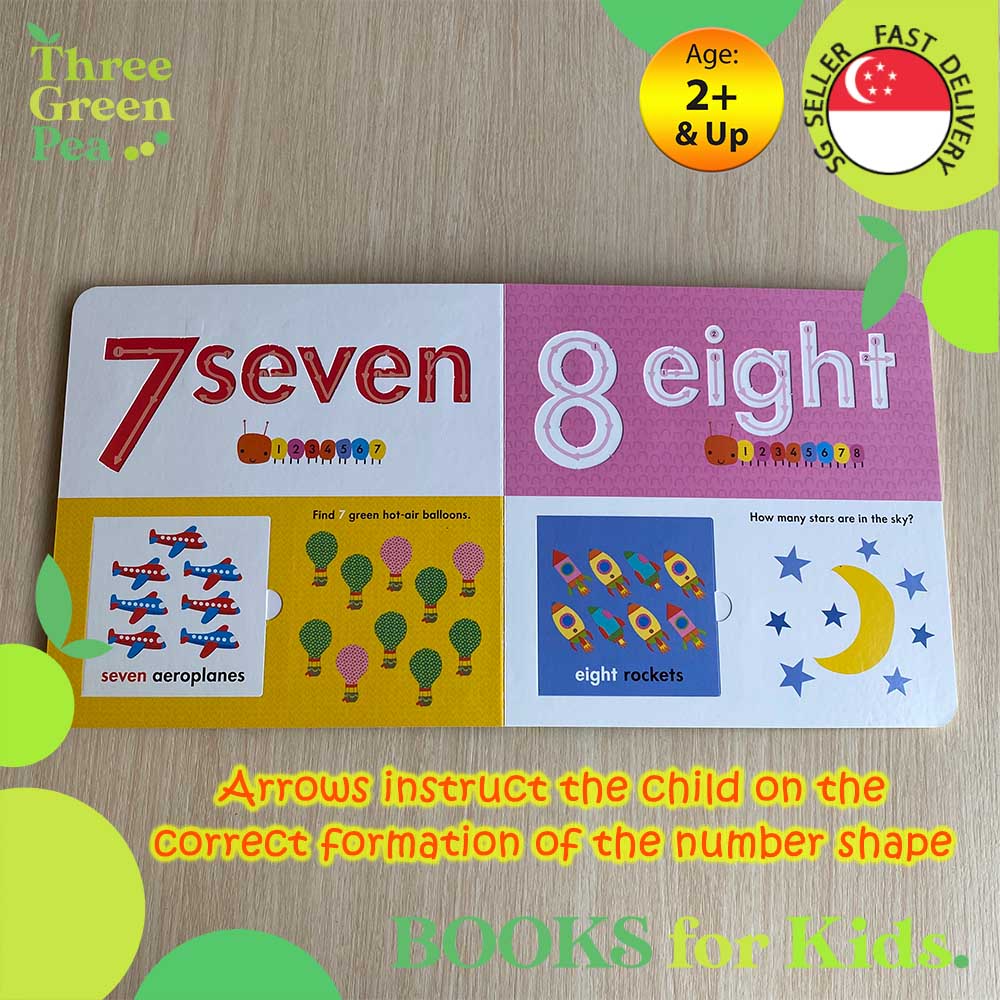 Learning 123 with Trace and Lift Board Book for Children Age 1 and above