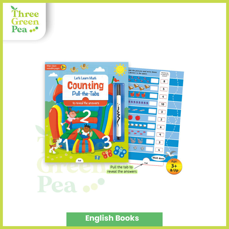 Children Wipe-Clean Activity Book - Lets Learn Counting / Lets Lean the Alphabets with Pull Tab Answers | Suitable for Age 3+ | Children Development / Math / Learning [C4-5]