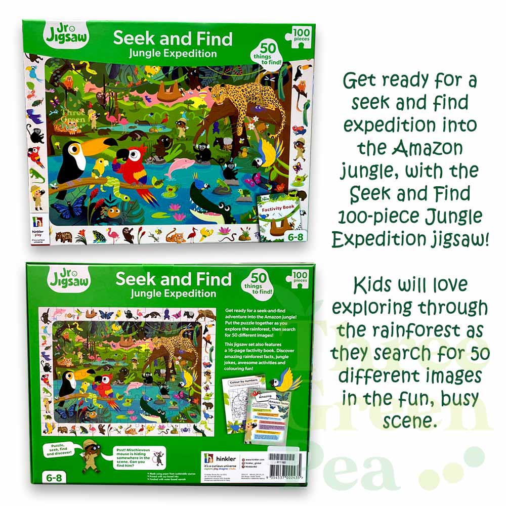 Children Jigsaw Puzzles and Activity Book | 100 pieces Seek and Find Puzzle (Ocean Adventure / Jungle Expedition) | Great Gifts for kids ages 6 and above [B3-3]