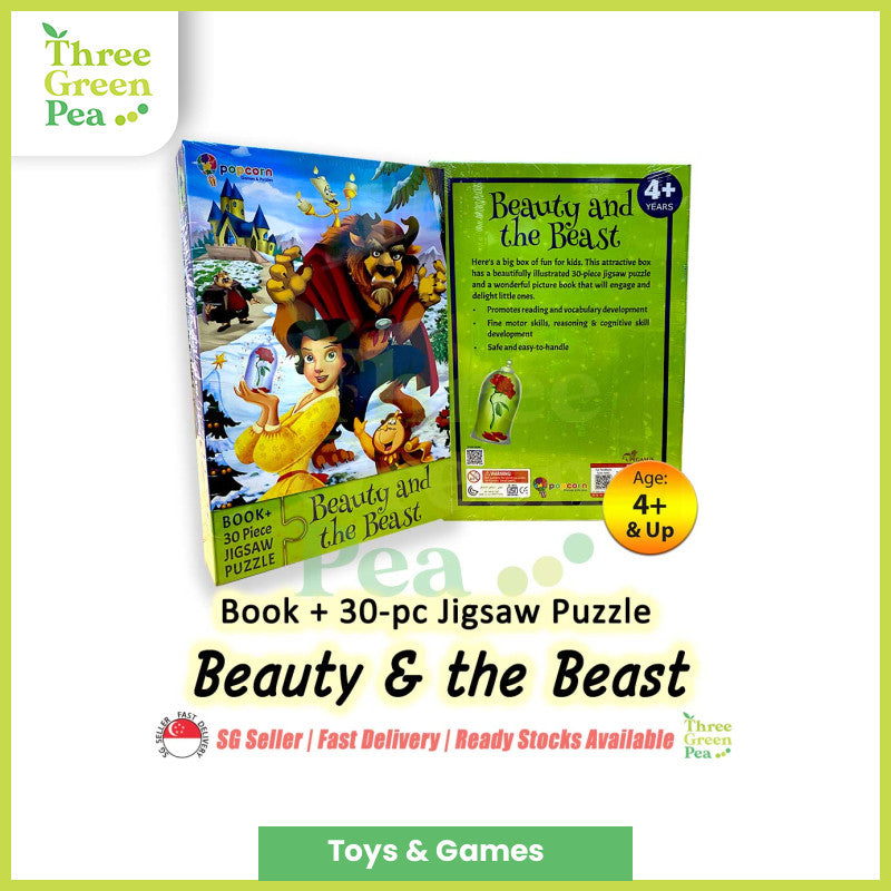 Jigsaw Puzzle for Kids Age 4+: 30-piece Jigsaw and Book | | Familiar Fairy Tale Titles | Motor Skills and Brain Development [B3-2]