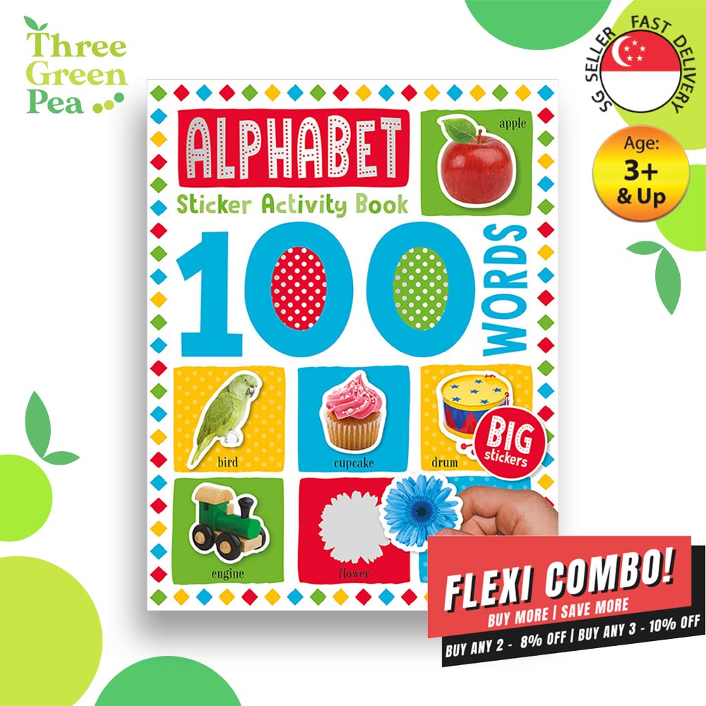 First 100 Words - Alphabet Stickers and Colour Activity Book | Suitable for Children Age 3 and above