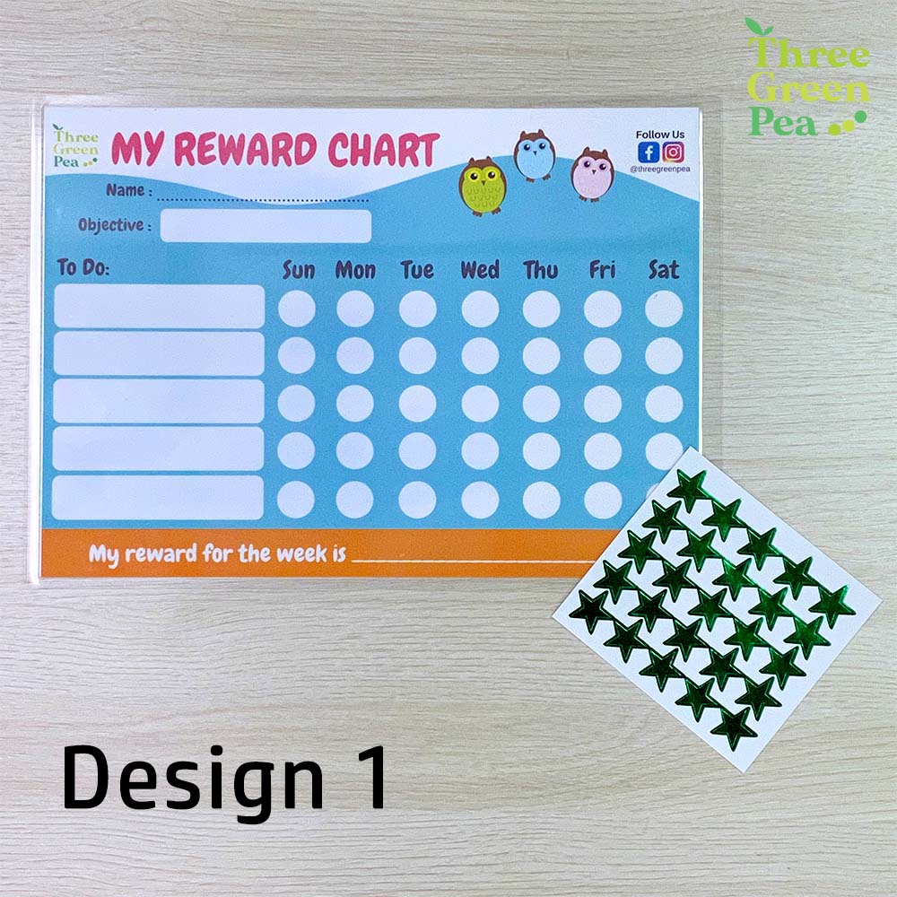 Write and Wipe Reward Charts to Cultivate Good happy and Healthy Habits (A4 Size)