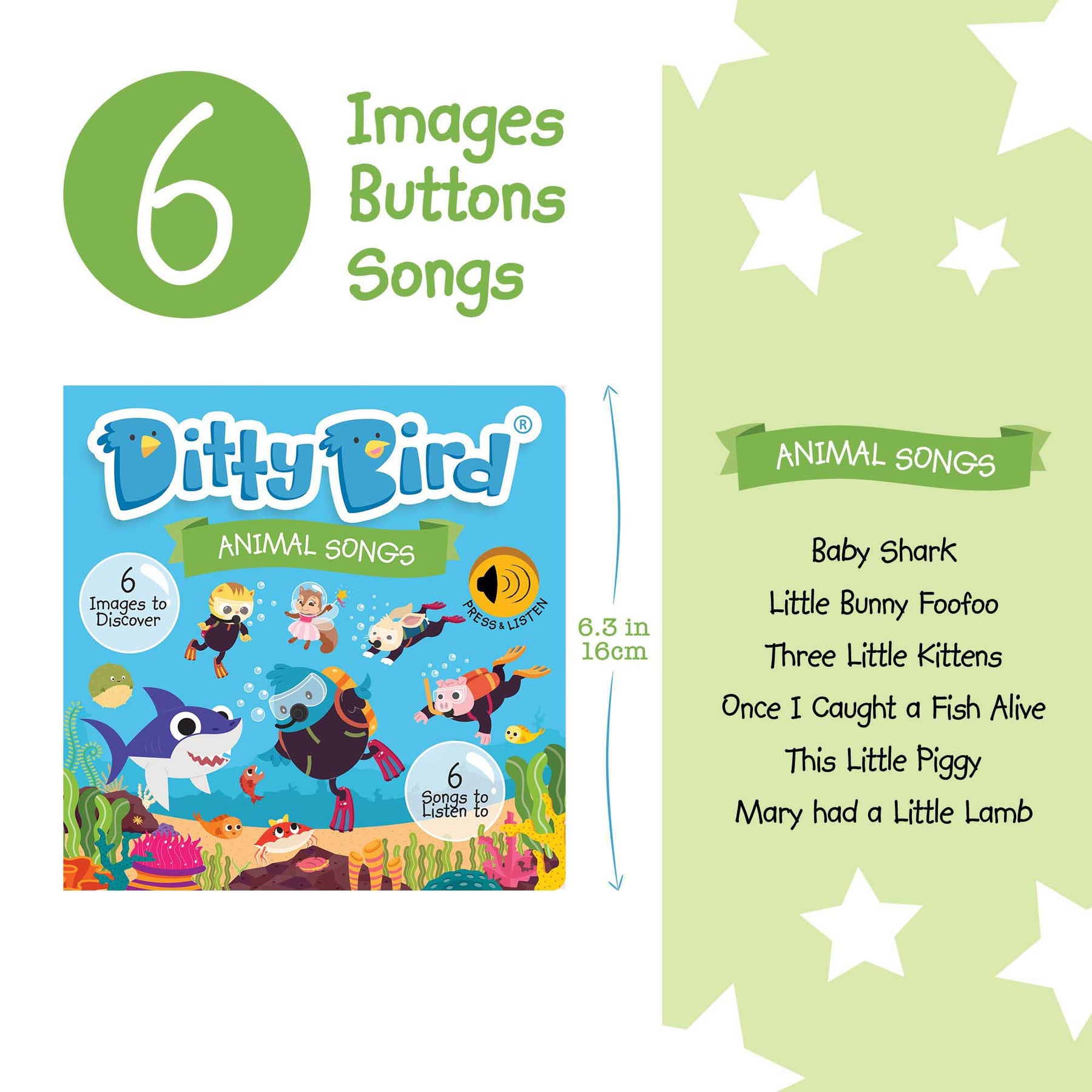 Ditty Bird Animal Songs Book [Authentic] - Audio Sound Book for Children Ages 1+ Ready Stocks [B1-2]