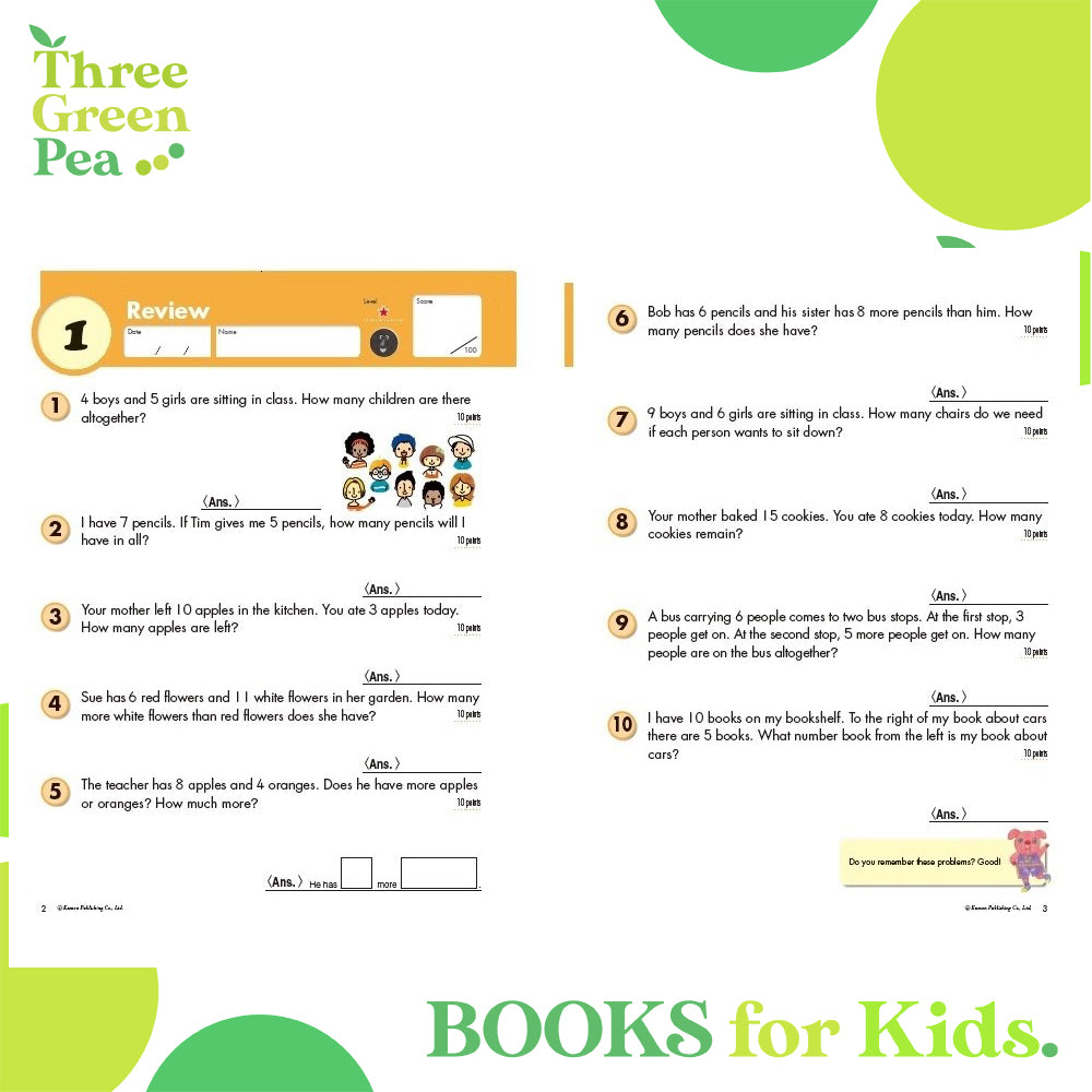 Kumon Math Workbooks Grade 2 WORD PROBLEMS [C1-2]