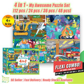 Jigsaw Puzzle for Kids 4 in 1 Puzzle Set: 12/24/36/48 pcs - My Awesome Puzzle Set / My Magical Puzzle Set Great Gift Ideas [B3-3]