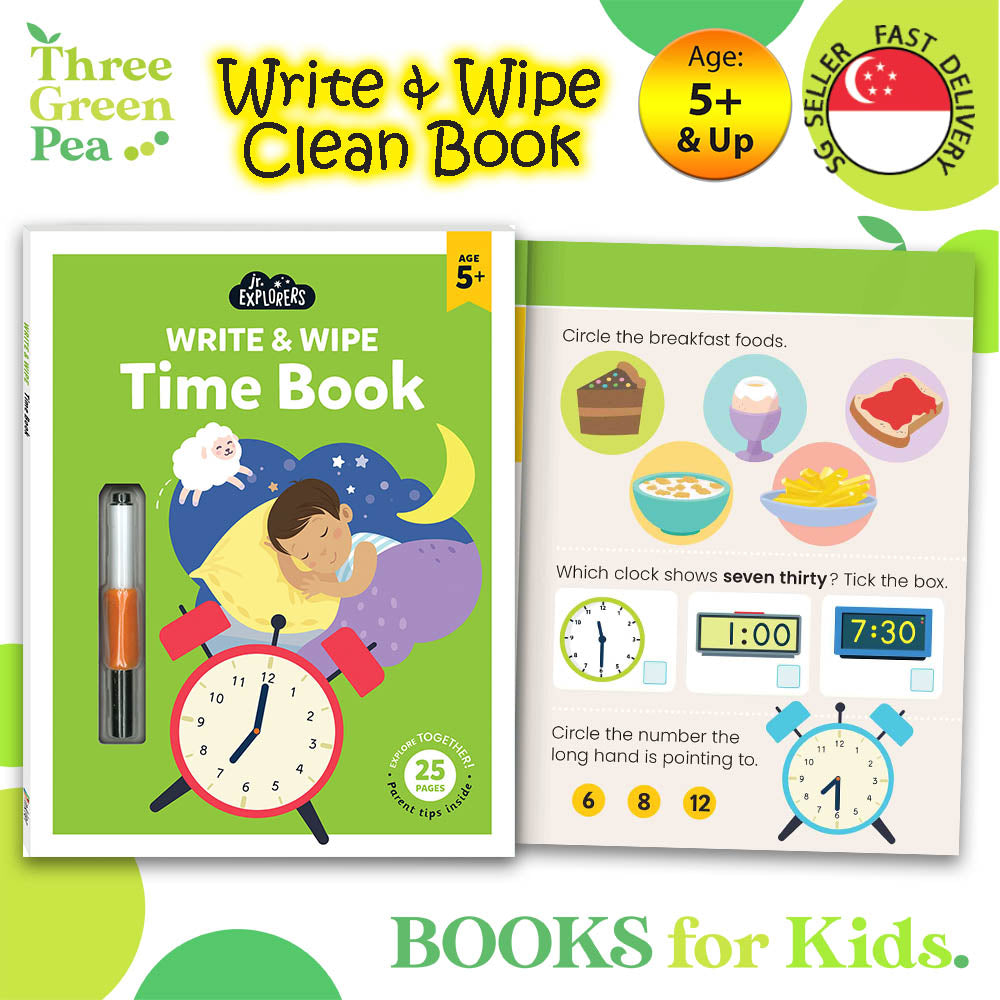 Wipe Clean Books for Children - Write and Wipe Time for 5 years and above