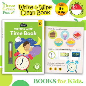 Wipe Clean Books for Children - Write and Wipe Time for 5 years and above