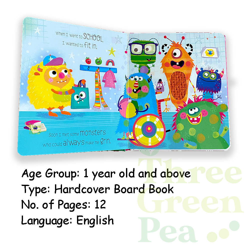 Children Sensory Books - Touch and Feel Worry Monsters Can I have a Hug / Time for School Suitable for Age 1 [B4-2]