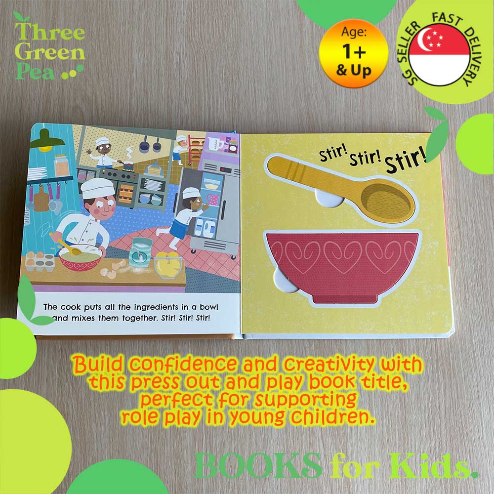 Pop Out and Play Children Board book - Cook's Baking Set - Suitable for children age 1 and above