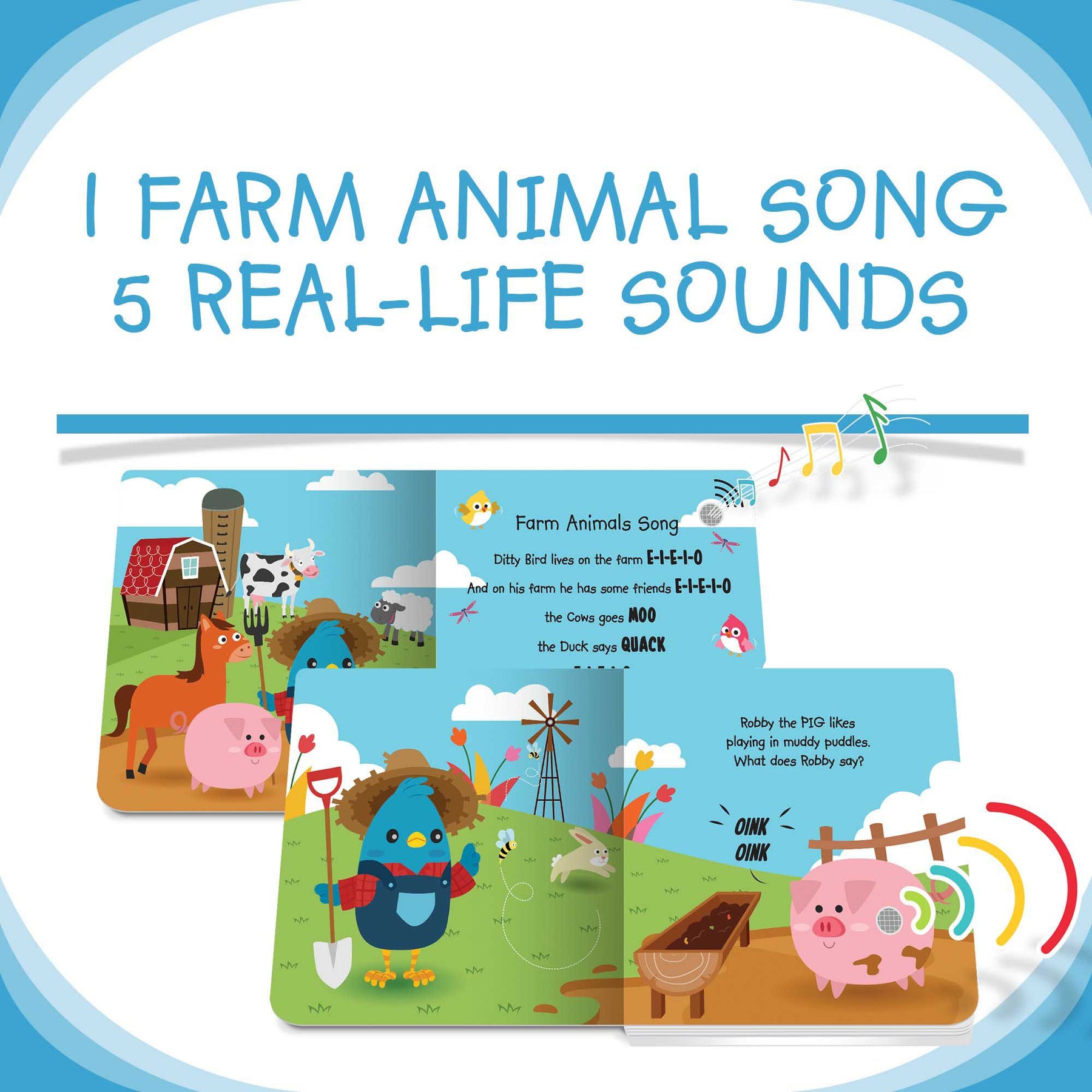 Ditty Bird Farm Animal Sounds Book [Authentic] - Audio Sound Book for Children Ages 1+ Ready Stocks [B1-2]