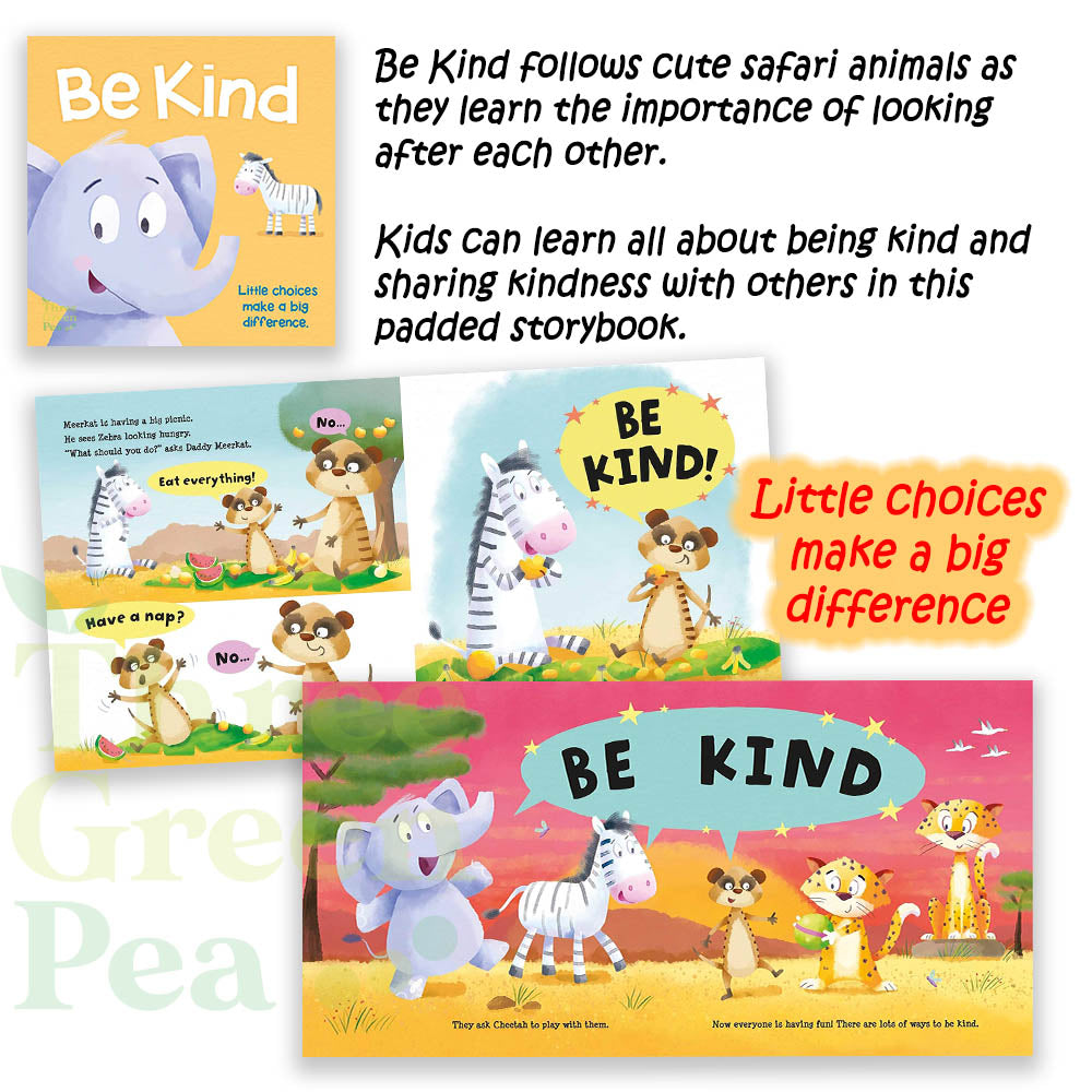 Children Padded Board Books | A Book on Good Manners [Be Kind] [Please] [Sorry] | Suitable for Age 2 and above