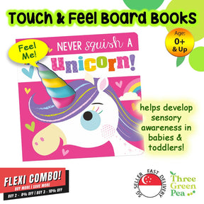 Touch and Feel Board Books Never Squish a Unicorn! Children Books for babies and toddlers [B1-1]