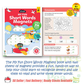 Children Magnet Book with Activities |  Jr. Explorer - My Fun Short Words / Counting / Times Tables | Suitable for Ages 3-5 [C5-2]