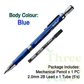 2.0mm 2B Mechanical Pencil with Lead Refill | Great for Kids and Carpentry Works Marking