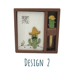 Wooden Design Notebook (Cactus Series) - Journal, Diary, Travel Logbook Great for Gift Ideas