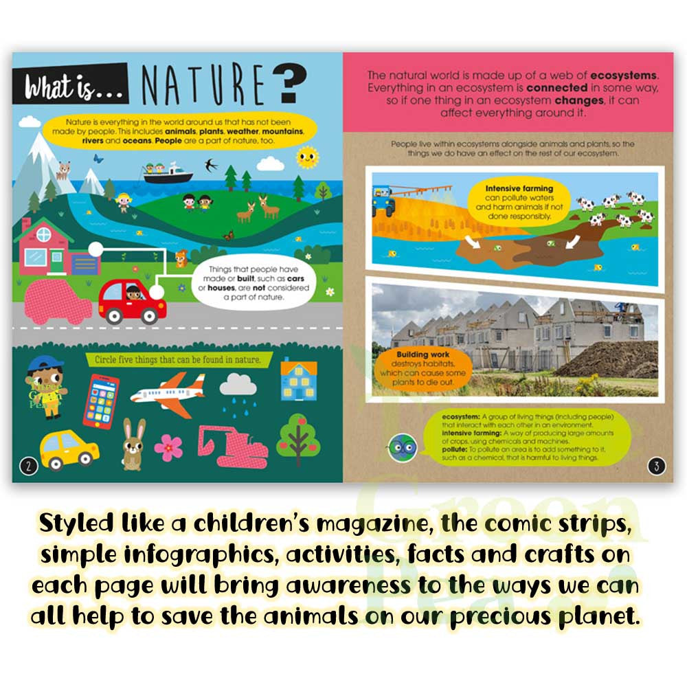 Children Education and Activity Book Being Kind to the World / Helping Save our Animals / Caring for Our Oceans / Looking after Nature Suitable for Age 5 and above