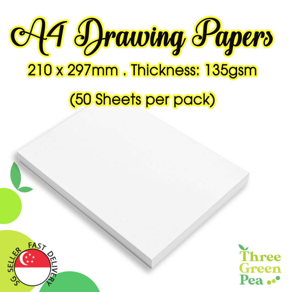 Art Drawing Paper (50's) | Size: A4 210x297mm | Thickness: 135gsm | Art & Craft Needs - Great for Kids