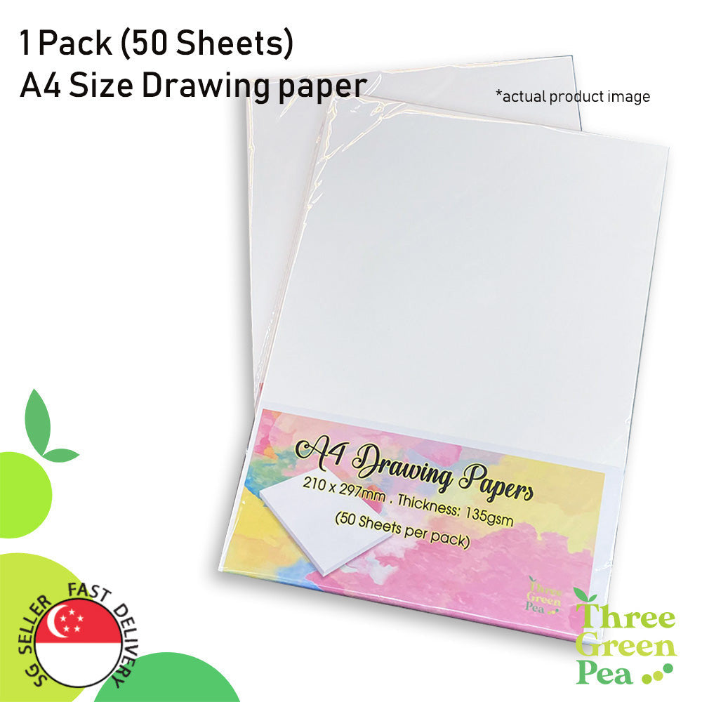 Art Drawing Paper (50's) | Size: A4 210x297mm | Thickness: 135gsm | Art & Craft Needs - Great for Kids