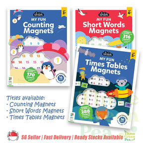 Children Magnet Book with Activities |  Jr. Explorer - My Fun Short Words / Counting / Times Tables | Suitable for Ages 3-5 [C5-2]
