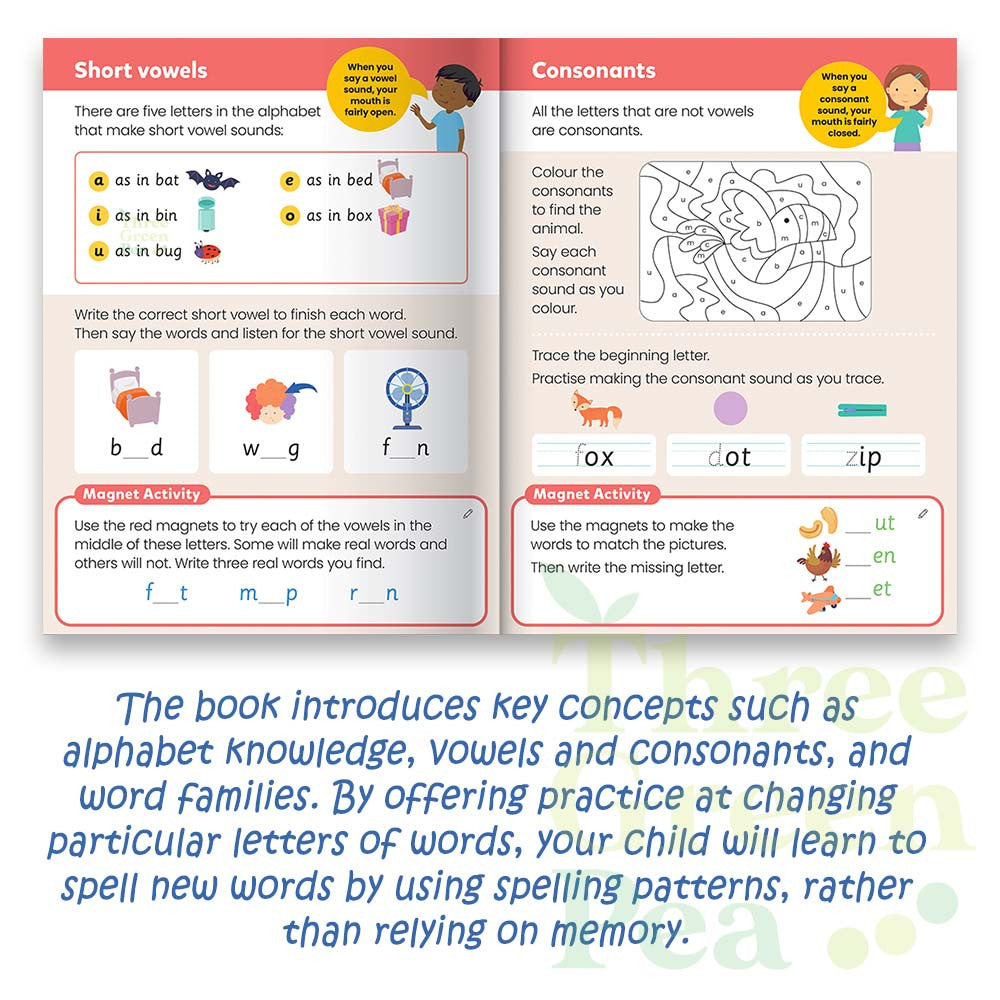 Children Magnet Book with Activities |  Jr. Explorer - My Fun Short Words / Counting / Times Tables | Suitable for Ages 3-5 [C5-2]