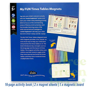 Children Magnet Book with Activities |  Jr. Explorer - My Fun Short Words / Counting / Times Tables | Suitable for Ages 3-5 [C5-2]