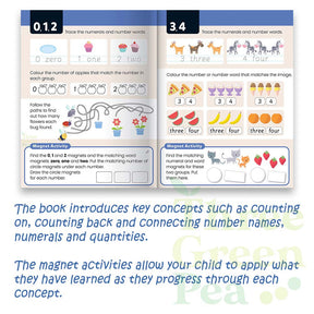 Children Magnet Book with Activities |  Jr. Explorer - My Fun Short Words / Counting / Times Tables | Suitable for Ages 3-5 [C5-2]