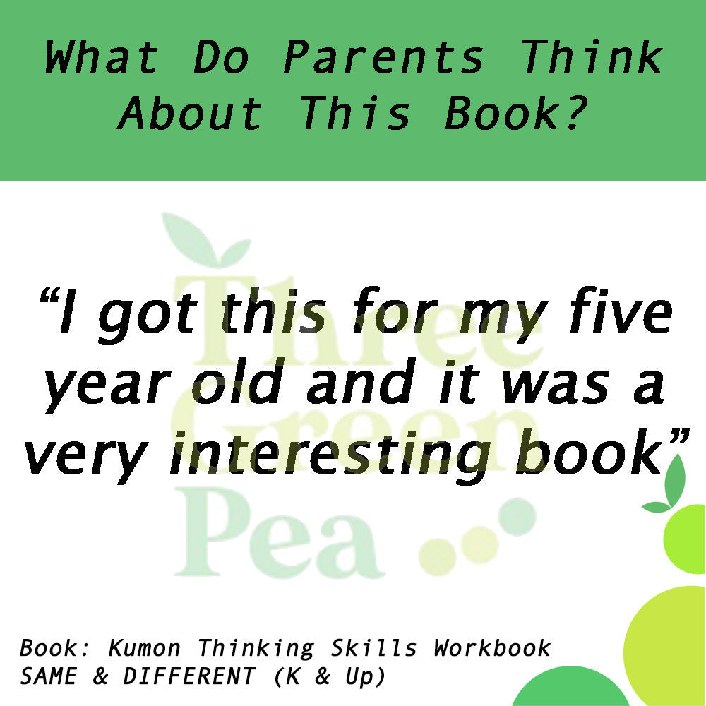 Kumon Thinking Skills Workbook SAME and DIFFERENT (K and Up)