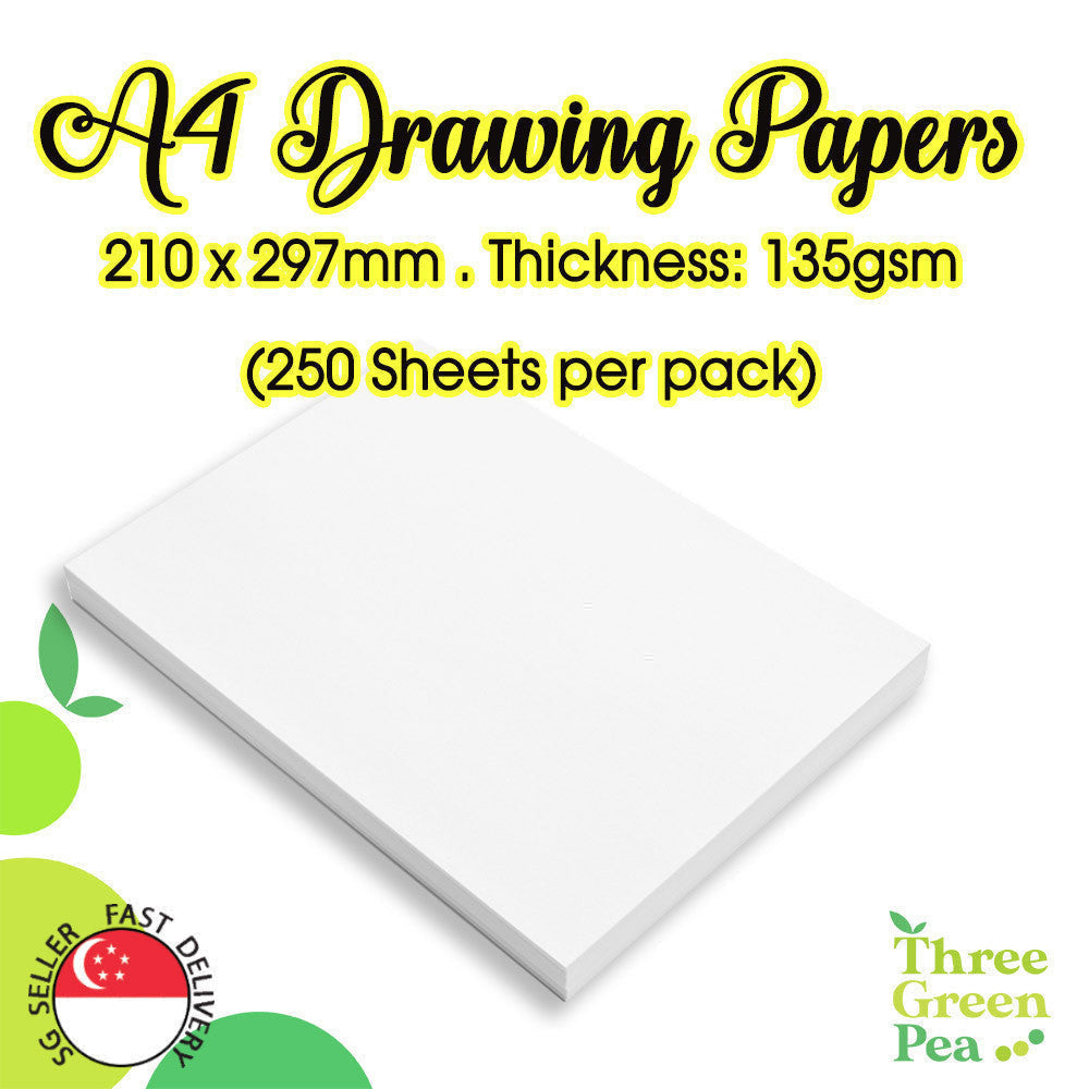 Art Drawing Paper (250's) Size: A4 210x297mm Thickness: 135gsm Art &amp; Craft Needs - Great for Kids [C6-4]