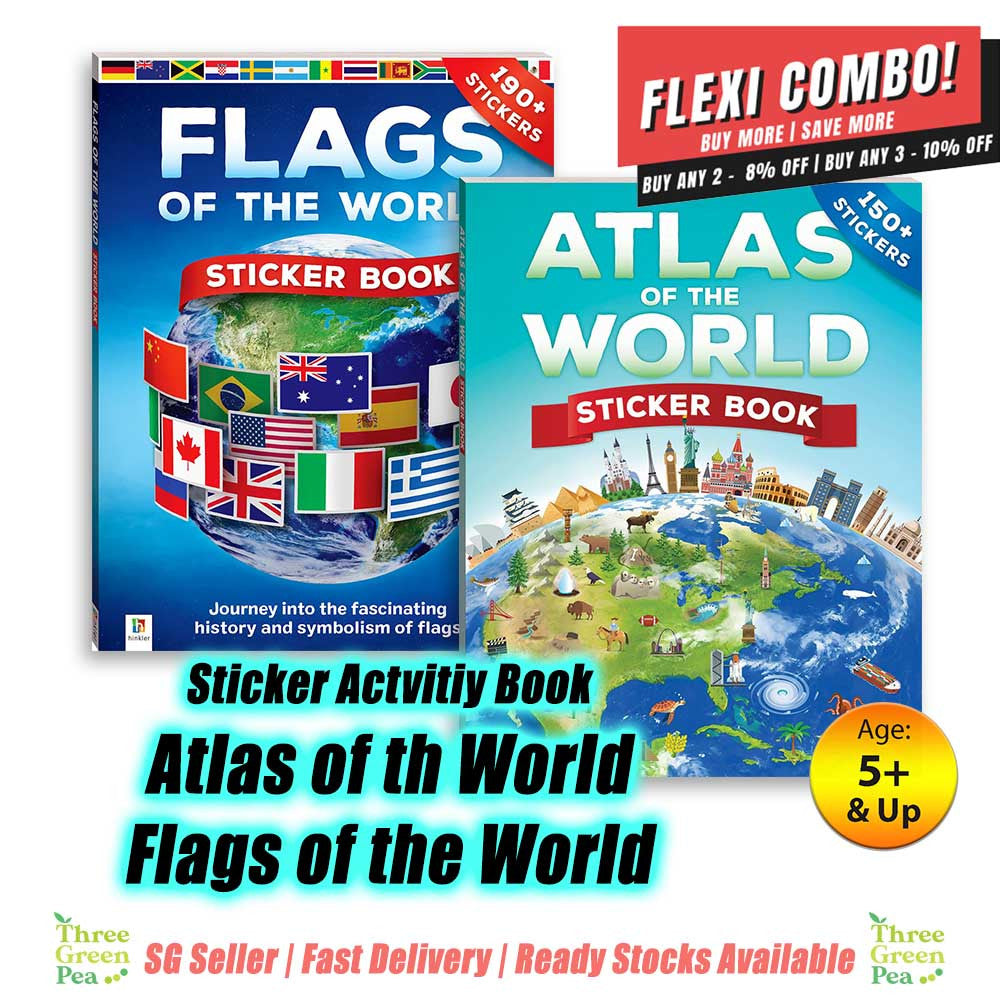 Educational Sticker Book for Children - Sticker Atlas of the World or Flags of the World - Fun and Interactive Activity Book [RA1-2]