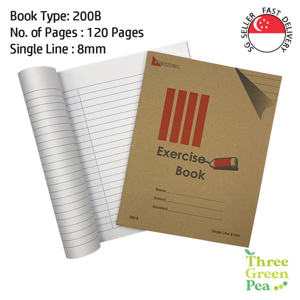 Exercise Books (Single Line or three lines) for Practice - School Stationery [Bundle of 10]