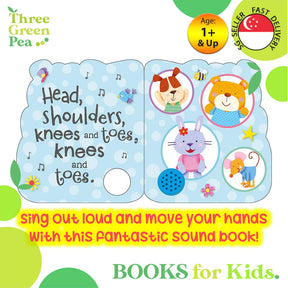 Shaped Sound Board Books for Toddlers : Head, Shoulders, Knees And Toes - Read-Along Storybooks - For Babies & Toddlers