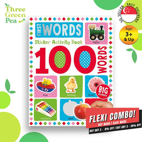 First 100 Words - First Words Stickers and Colour Activity Book | Suitable for Children Age 3 and above