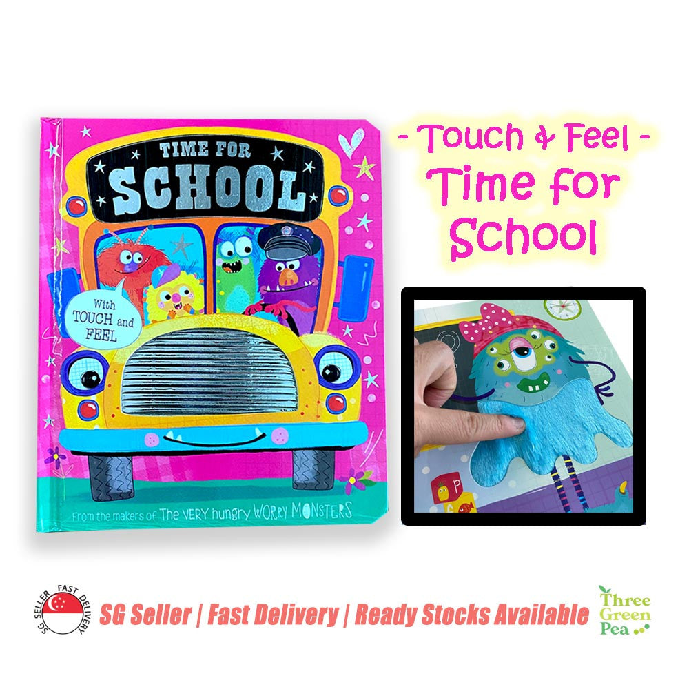 Children Sensory Books - Touch and Feel Worry Monsters Can I have a Hug / Time for School Suitable for Age 1 [B4-2]