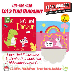 Children Board Books for ages 1 and above | Lift the flap - Let's Find Dinosaurs / Owl / Cat / Dog / Penguin