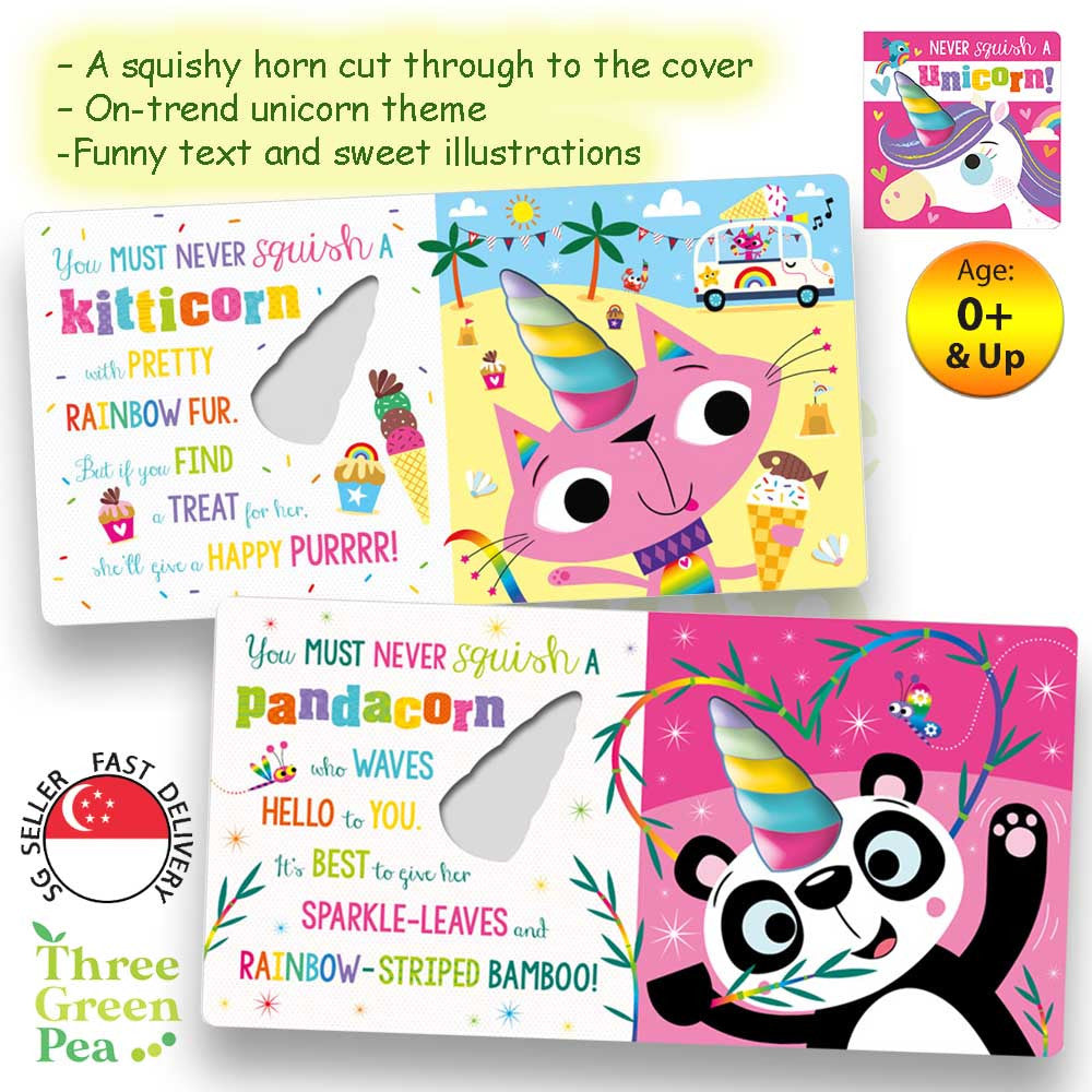 Touch and Feel Board Books Never Squish a Unicorn! Children Books for babies and toddlers [B1-1]