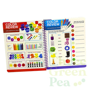 Children Wipe-Clean Workbooks with Erasable Marker | Shapes and Colors / Addition and Subtraction / Draw and Write