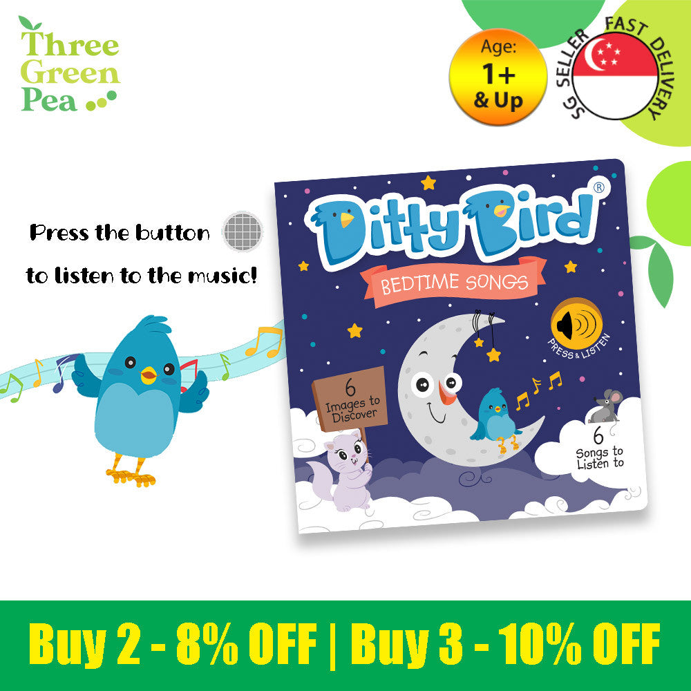 Ditty Bird Bedtime Songs Book [Authentic] - Audio Sound Book for Children Ages 1+ Ready Stocks [B1-2]