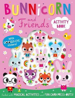 Children Stickers n Puzzles Activity Book | Bunnicorn n Friends with Googly-eye Stickers | Suitable for Age 3 and Above | Engaging, Motor Skills n Brain Development