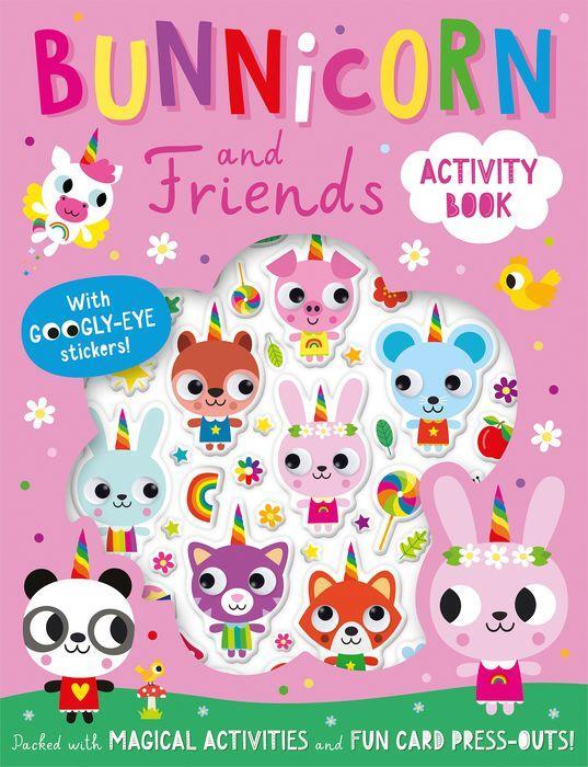 Children Stickers n Puzzles Activity Book | Bunnicorn n Friends with Googly-eye Stickers | Suitable for Age 3 and Above | Engaging, Motor Skills n Brain Development