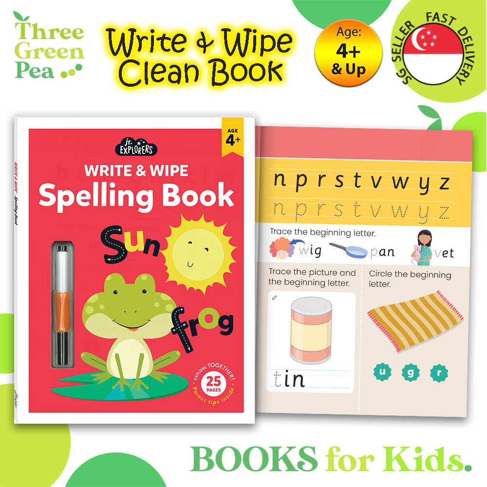 Wipe Clean Books for Children - Write and Wipe Spelling - for 4 years and above