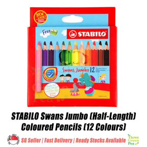 Art and Craft | [Bundle of 2] Stabilo Swans Jumbo Coloured Pencils (Box of 12 Colours) AND Trio Triangular Oil Pastel (Box of 24 Colours)