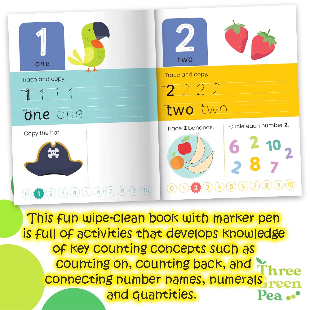 Wipe Clean Books for Children - Write and Wipe Counting 123 for 4 years and above