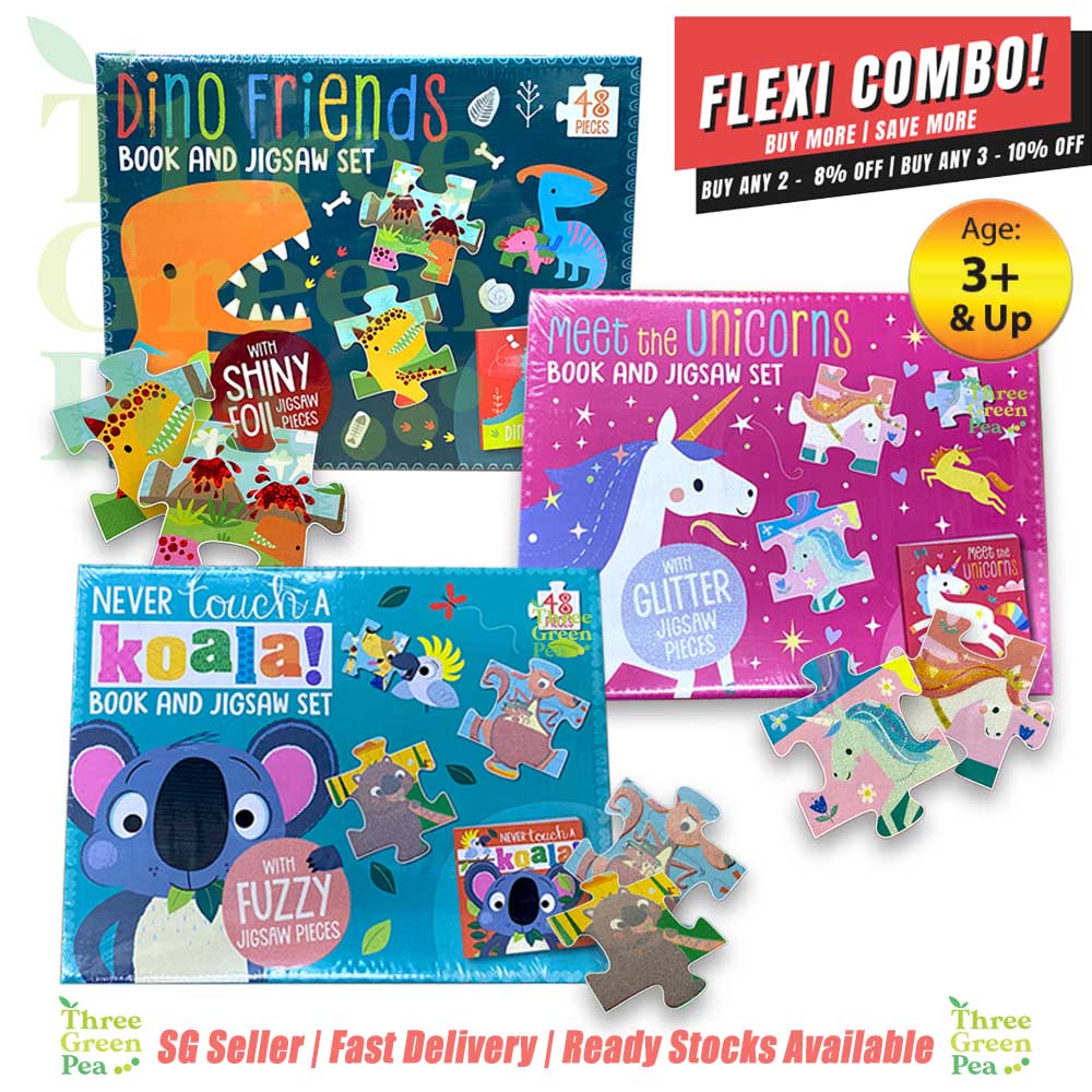 Jigsaw Puzzle for Kids | 48 Pieces of Jigsaw and a Book | Dino Friends / Unicorns / Koala | Suitable for Ages 3 and above | Great Gift Ideas