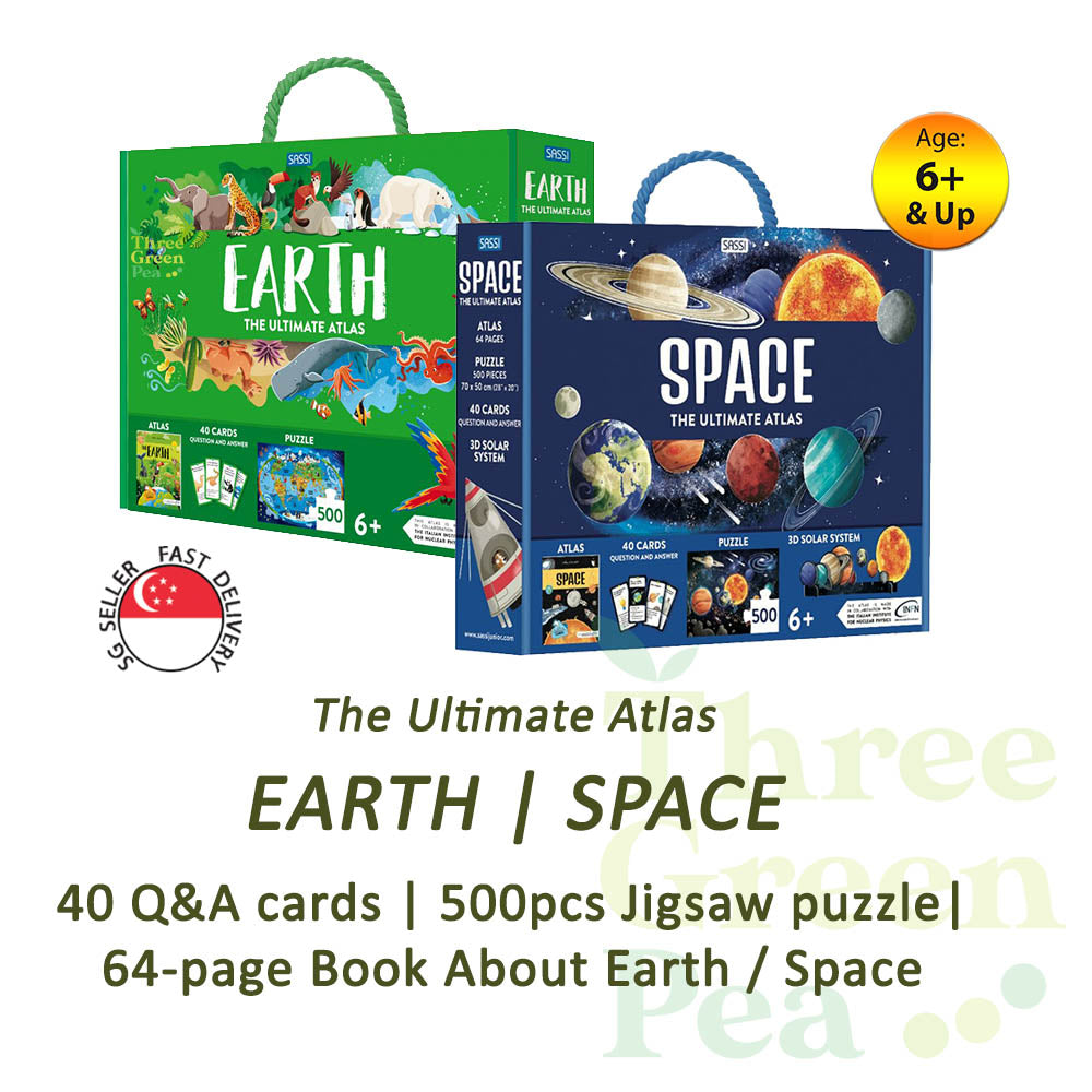 Jigsaw Puzzles for Children - The Ultimate Atlas N Puzzle Set - EARTH/SPACE/VOLCANOES/ANIMALS  - For Age 6+ [B2-3/4/5]