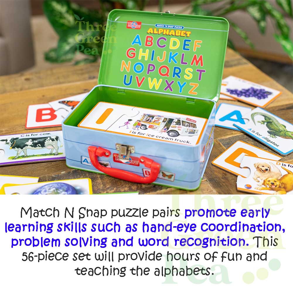 Puzzle for Toddlers - Match N Snap Puzzles in Lunchbox Tin (Counting) | 30 Self-Correcting Puzzle Pairs | Suitable for Age 3-6