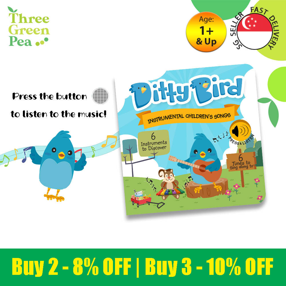 Ditty Bird Instrumental Children Songs Book [Authentic] - Audio Sound Book for Children Ages 1+ Ready Stocks [B1-3 OTHERS]